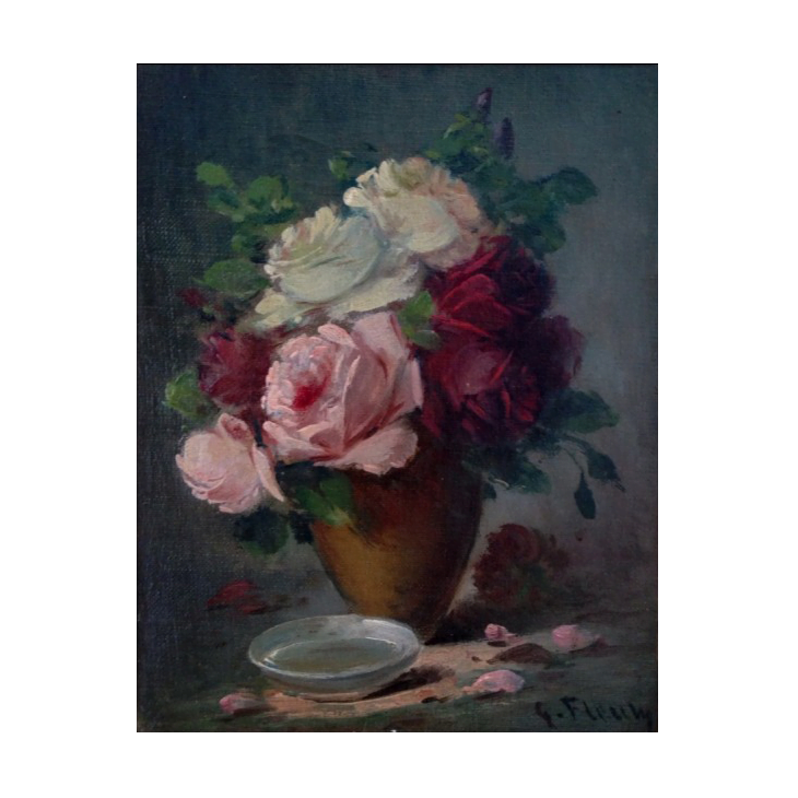 Gustave Fleury (20th-century) Floral Still Life