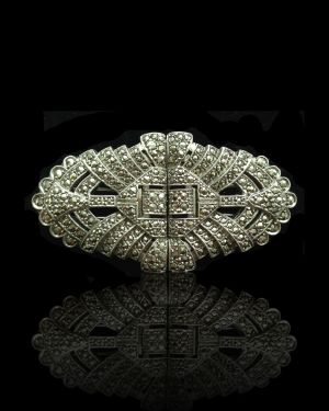 Art Deco Sterling and Marquesite Broach