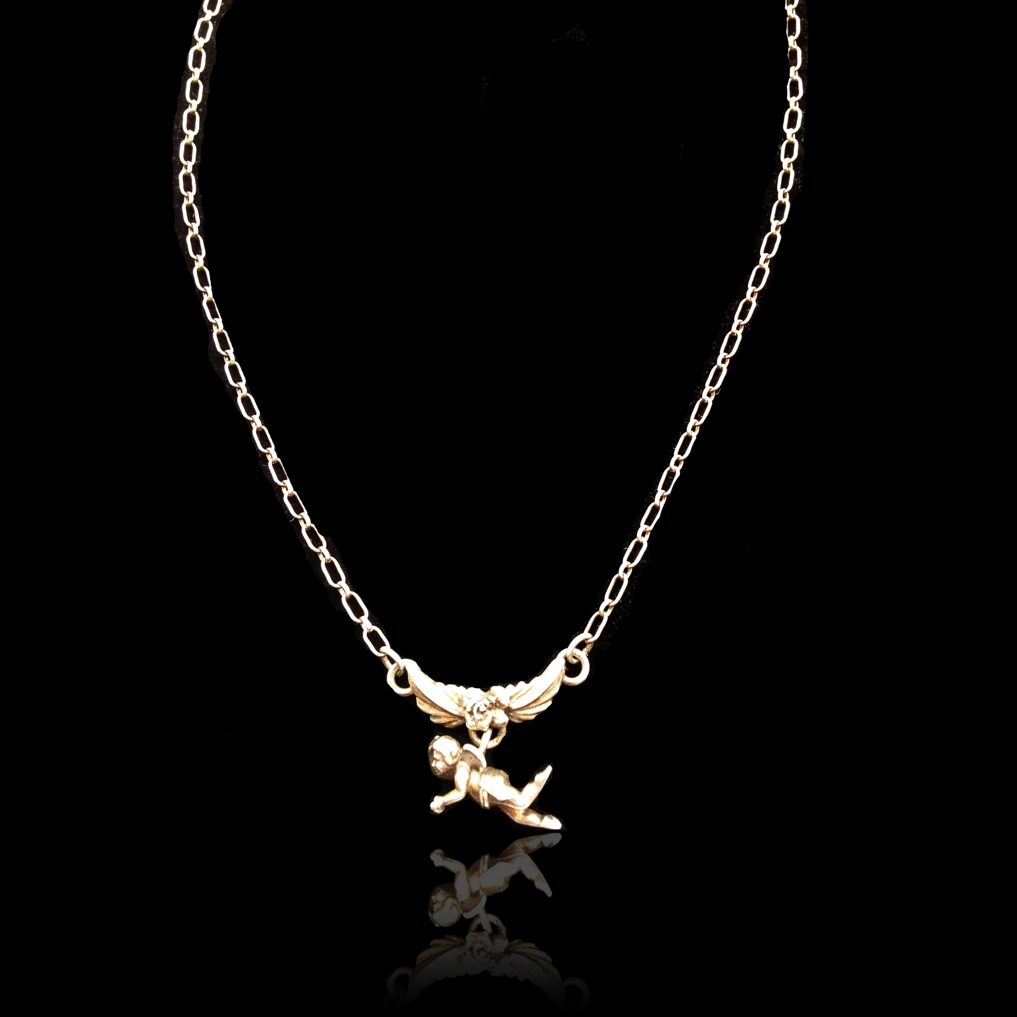 Sterling Silver Neclace with Cupid