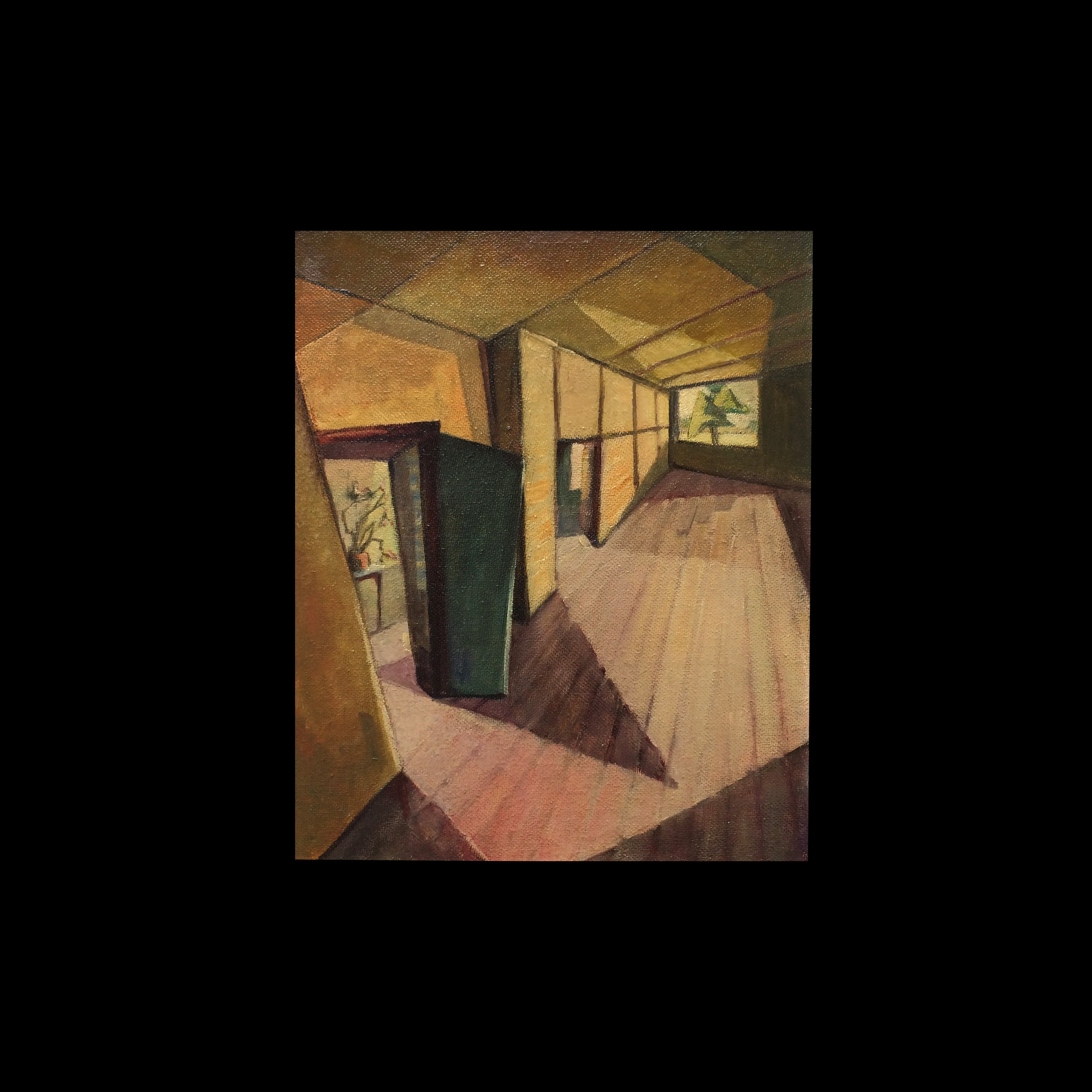 Giorgio de Chirico-esque American Modernist Abstract Room Interior, c.1930s