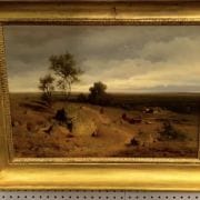 Eduard Peithner Von Lichtenfels [1837-1913] Austrian artist : <i>Landscape with a farm</i>, ca.1860.