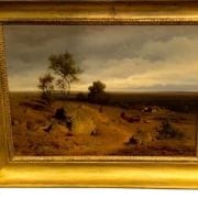 Eduard Peithner Von Lichtenfels [1837-1913] Austrian artist : <i>Landscape with a farm</i>, ca.1860.