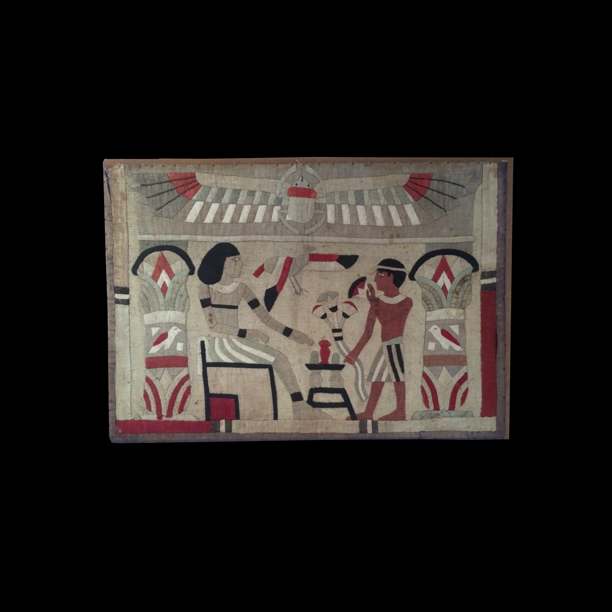 Egyptian Revival Folkart Tapestry