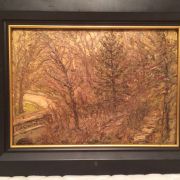 William Bils [1872-1944] New York impressionist : <i>Bridge over horse path, Prospect Park</i>, 1929.