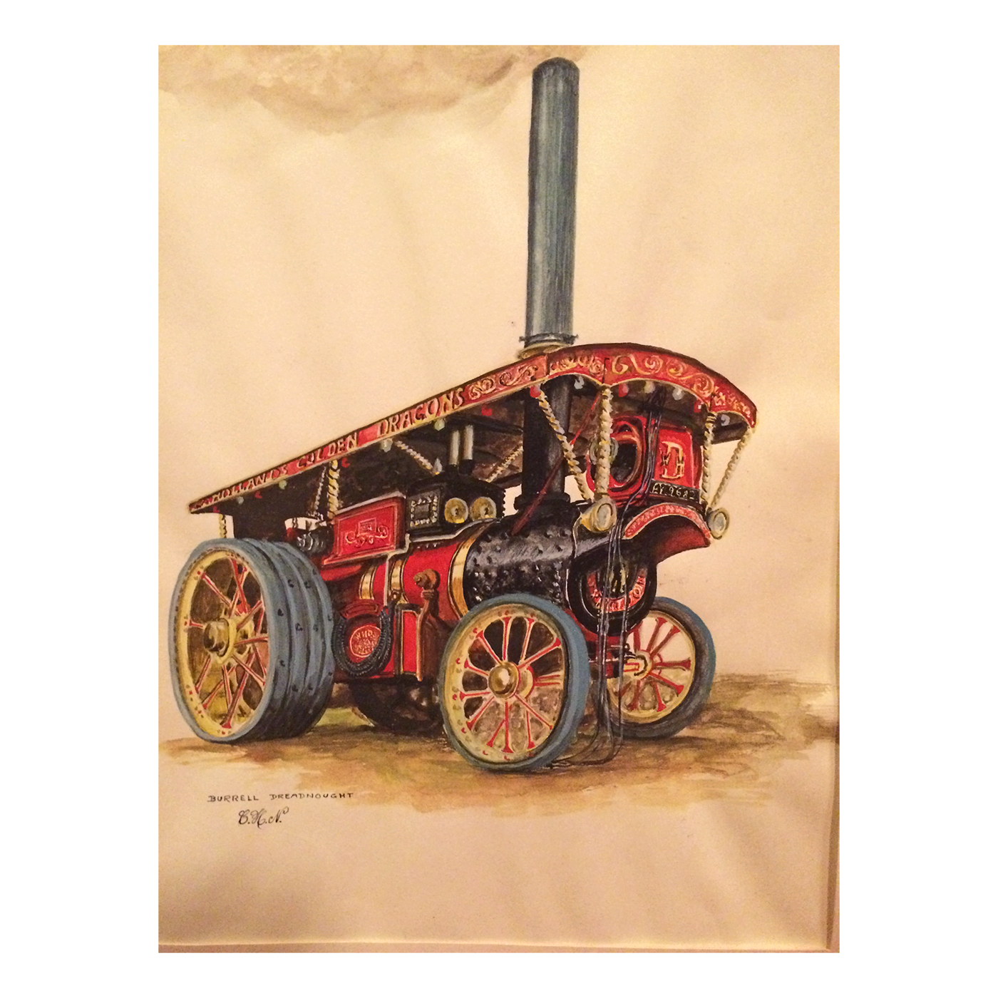 Burrell General Purpose Engine 4053 watercolor of the Dreadnought c.1926