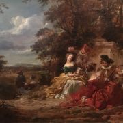Follower/in the manor of Jean Antoine Watteau "Figures in the Garden" circa 18th century