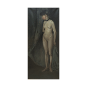 German/Austrian School Secessionist Painting of Nude Woman circa 1906