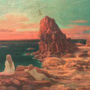 Aime Stevens (1876-1951) Belgium Impressionist painter " Mermaids watching the Sun Set" circa 1910