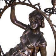Louis Hottot [1829-1905] French sculptor bronzed metal Art Nouveau Gypsy Women Candelabrum circa 1880