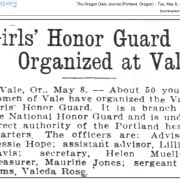 Roman Bronze Works female bronze : <i>Vale Girls Honor Guard</i>, Vale, OR, May 8 1917.