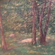 Frank Fogarty [1887-] New York illustrator impressionist painting”Forest Light” 1920