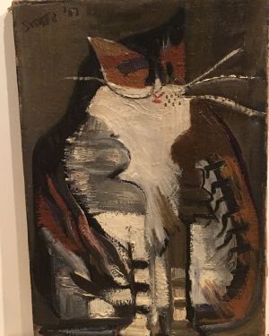 Unknown  American  Artist  “Modernist Cat” Circa 1940