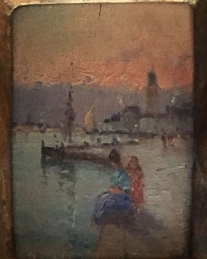 Marie Joseph Leon Clavel IWill [1850-1923] French Impressionist Artist “Sunset in Venice” ca.1880