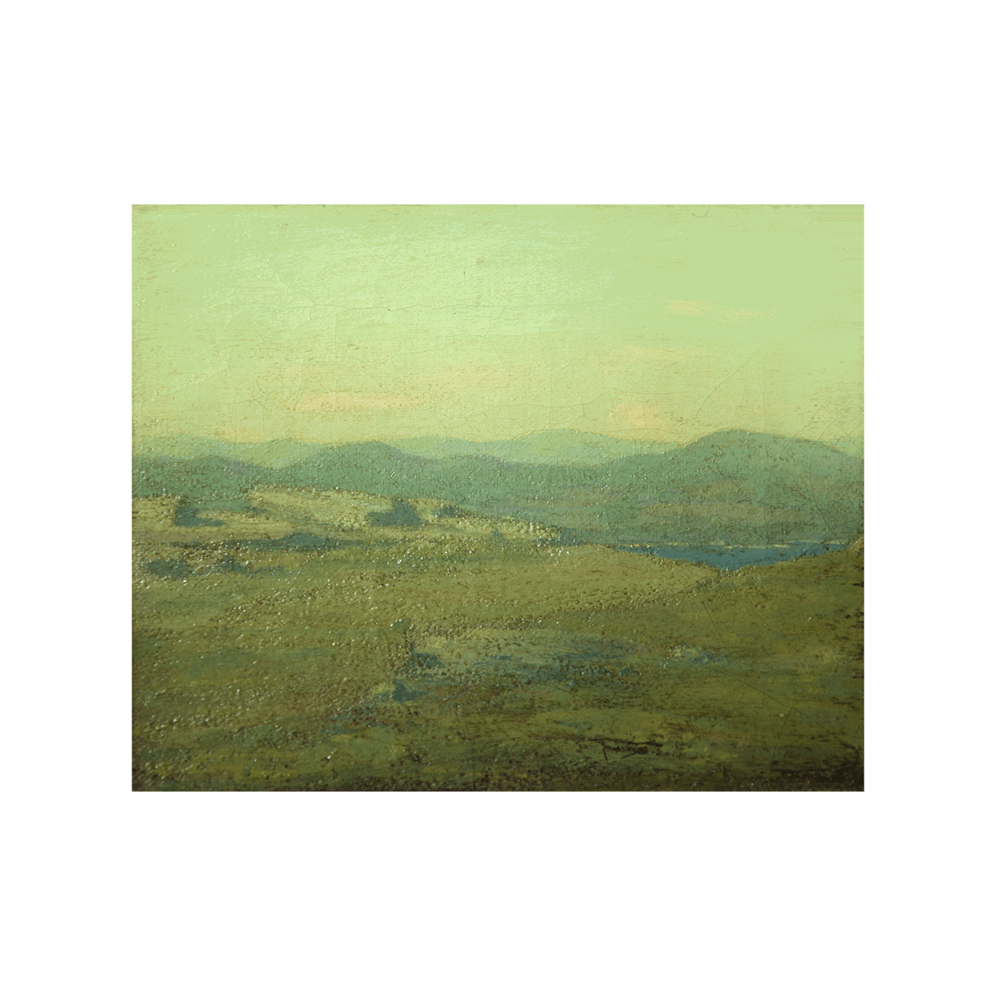 Harry "Hal" Robinson [1867-1933] American Impressionist / Tonalist Painter "Lake in Hillside Vista" ca.1900