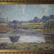 American School Impressionist Landscape “Marshland Shanty”, ca.1920