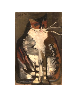 Unknown  American  Artist  “Modernist Cat” Circa 1940