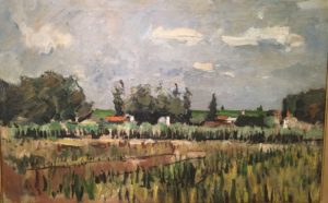 French School impressionist landscape "Outside Giverny" circa 1900