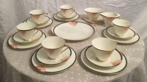 Royal Doulton "Tango " Art Deco Modernist Design Lunch set for six