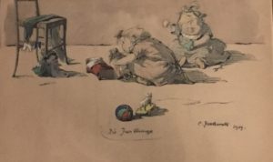 Zoe Borelli [1888-1980] Croatian Artist "The Twins " 1909