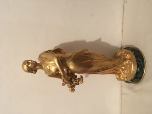 Henri Desire Gauquie [1858 - 1927] French Sculpture Art Nouveau " Woman with Flowers" circa 1890