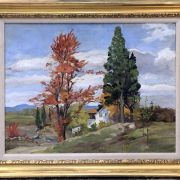 Alice Judson [1876-1948] American Impressionist landscape "A bright day, Beacon, New York", ca.1920.