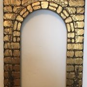 Italian architectural picture frame carved and gilded, ca.1870