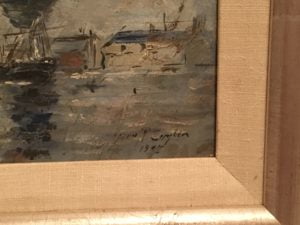French School "Boats in the Harbor" 1907