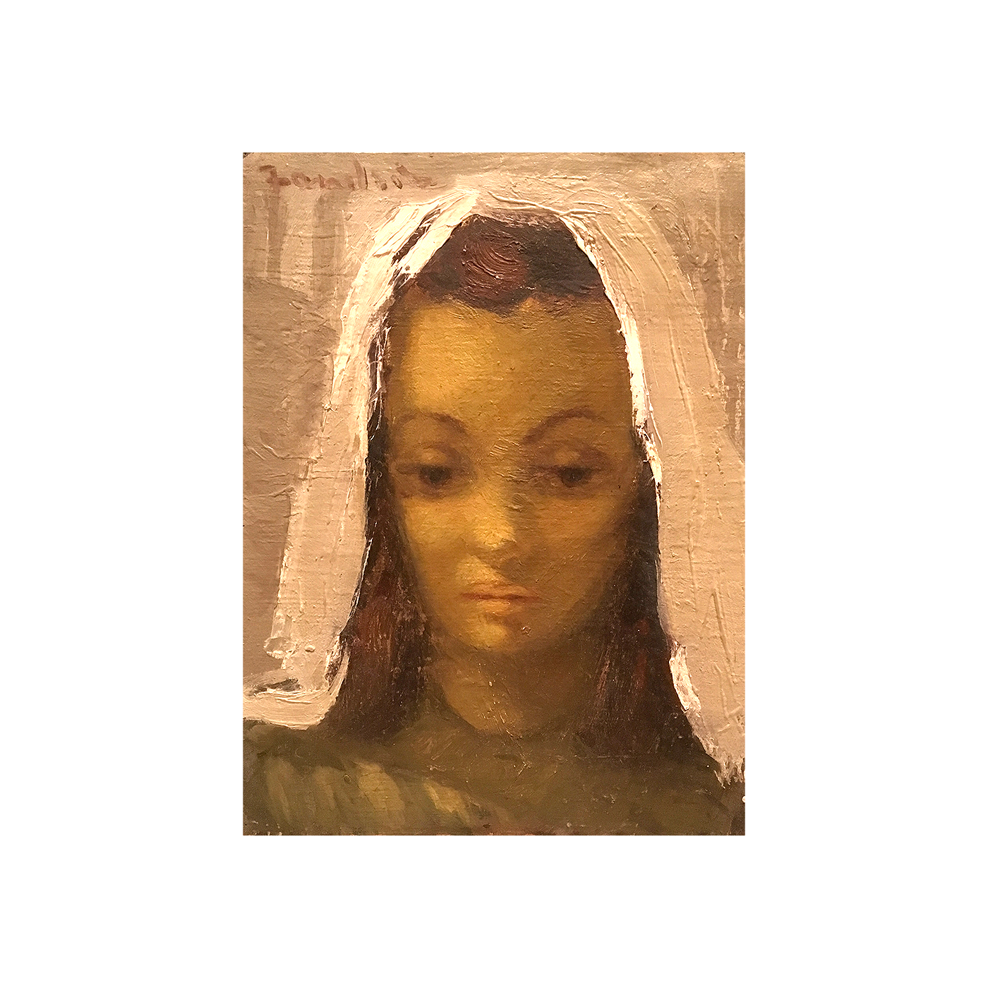 Latin American School "Woman with Shawl" circa 1940