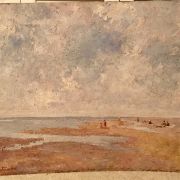 Italian/ Spanish School Impressionist painting " Figures on the Beach" circa 1920's