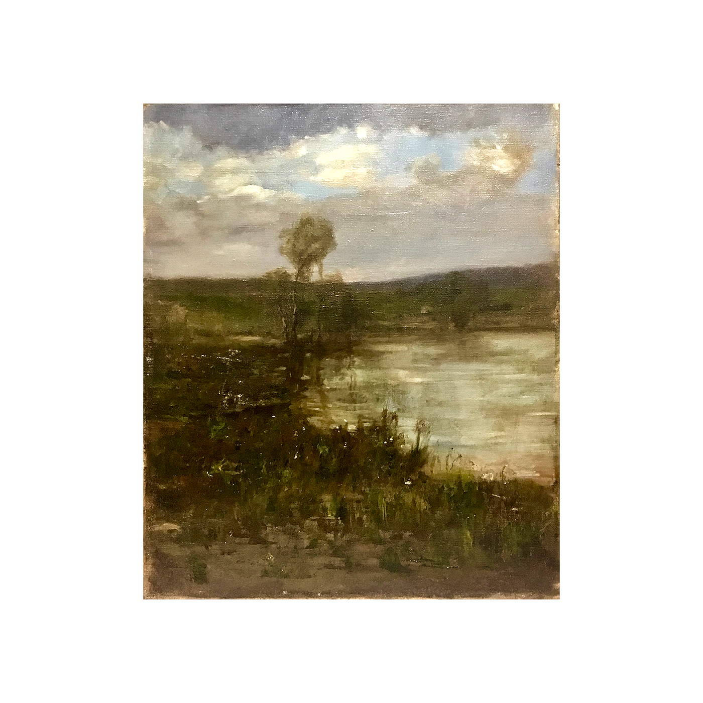 American school tonalist landscape “Lakeside”, ca.1885.