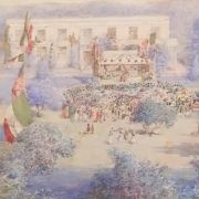 American school "International celebration" ca. 1890