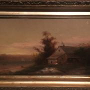 Max Eglau (1825 - 1896) American painter "Sail boats at dusk;Long Island " ca.1870