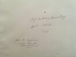 John Michael Angelini (born 1921) American "Trio ;Bloomfield, New Jersey" ca.1960's