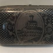 Russian niello metalware <i>Box with factory pictured initialed GP</i>, ca.1870.