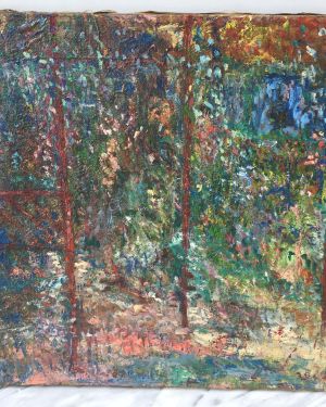 European School signed Impressionist landscape : <i>Forest interior</i>, 1885