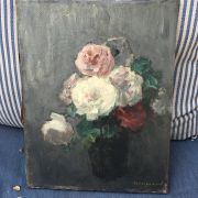 Henri-Julien Dumont [1859-1933] French still life : <i>Still life with roses</i>, ca.1900.