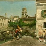 P Mellini [ 19th century] Italian “People of Venice” circa 1880