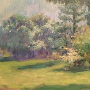 Jean Aujame [1905-1965] French Impressionist "Landscape with flowering trees" circa 1930's