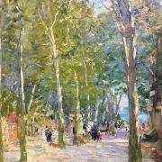 Elie Anatole Pavil [1873 -1948] French / Russian Figures in the park, 1919 Oil on canvas 25 x 21 inches Signed and dated lower right.