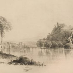 James McDougal Hart [1828-1901] Romantic landscape : The ruin, 1856.