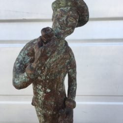 American Ashcan school bronze figure : <i>One more drink</i>, ca.1920s.
