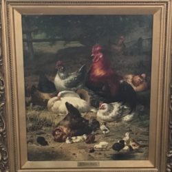 Eugène Remy Maes [1849-1931] : <i>Family of poultry</i>, 1904.
