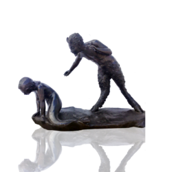 Herman Wurth [1880-1954] bronze : The mermaid and fawn, ca.1920.