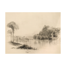 James McDougal Hart [1828-1901] Romantic landscape : The ruin, 1856.