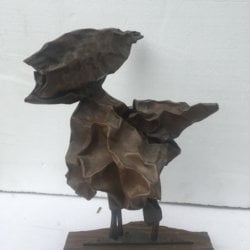 American school : <i>Modernist copper figurative sculpture</i>, ca.1940.