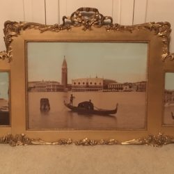 <i>Grand tour photograph of Venice hand-colored triptych</i>, ca.1880.