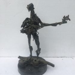 Hy Snell [1919-] American modernist bronze figure "Guitar Man" circa 1950