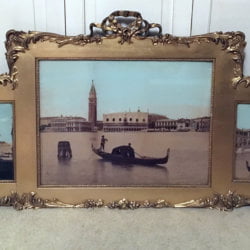 <i>Grand tour photograph of Venice hand-colored triptych</i>, ca.1880.