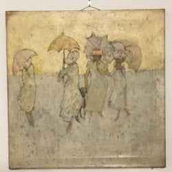 English school modernist painting  : <i>Women with umbrellas</i>, ca.1910-20.