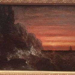 [unattributed] American school : <i>Surf at sunset</i>, ca.1870.